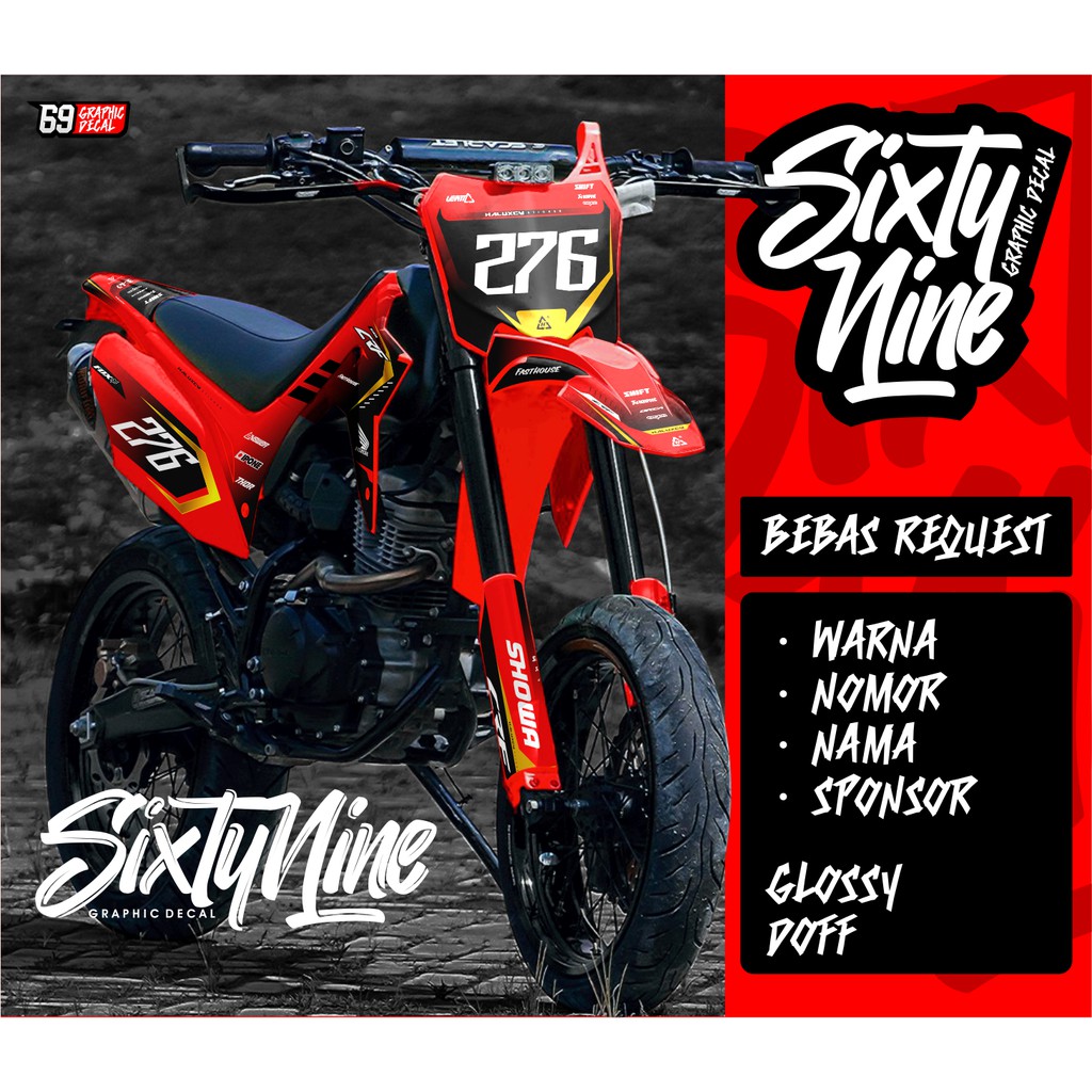 Jual DECAL CRF 150 L FULL BODY DESAIN SIMPEL MINIMALIS DECAL HONDA