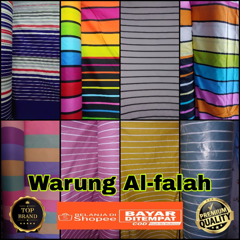 Jual Kain Katun Sprei Motif Pelangi Salur Bahan Polymicro Katun Lokal