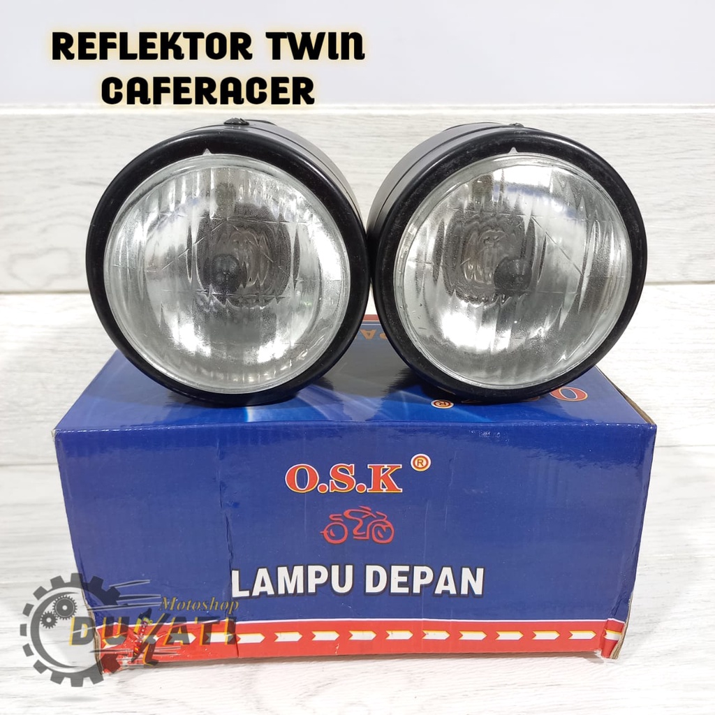 Jual Headlamp Double Reflektor Twin Caferacer Reflektor Lampu Depan