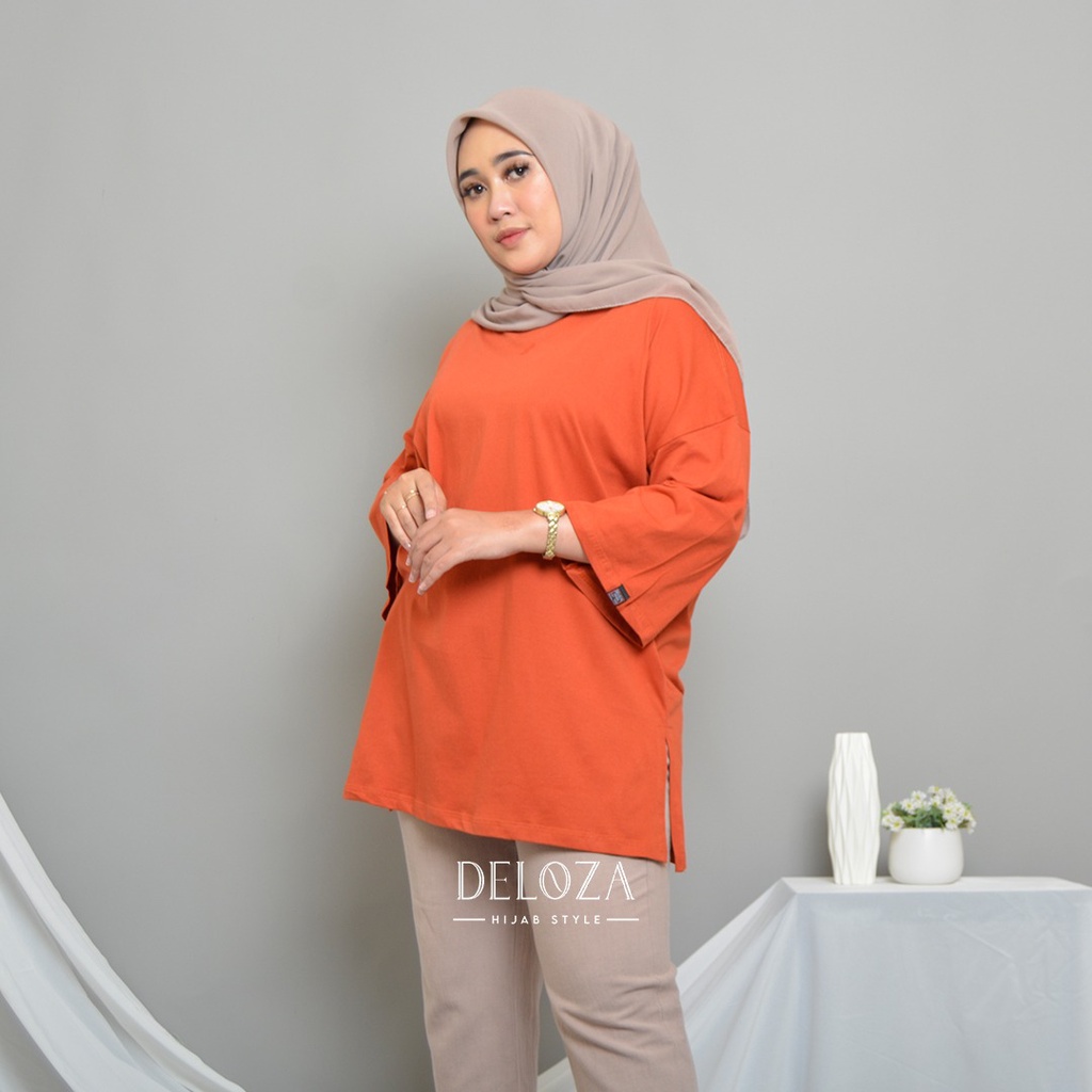 Jual Kaos Basic Oversized Kaos Polos Nonbusui Hijab Friendly Lengan