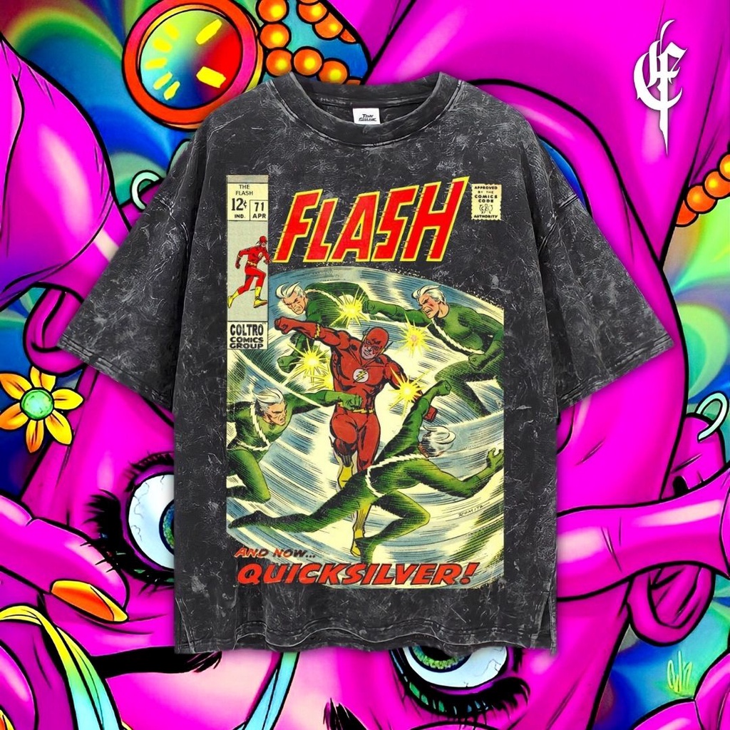 Jual Psycho Crucify Flash Quicksilver Oversized T Shirt Kaos Flash