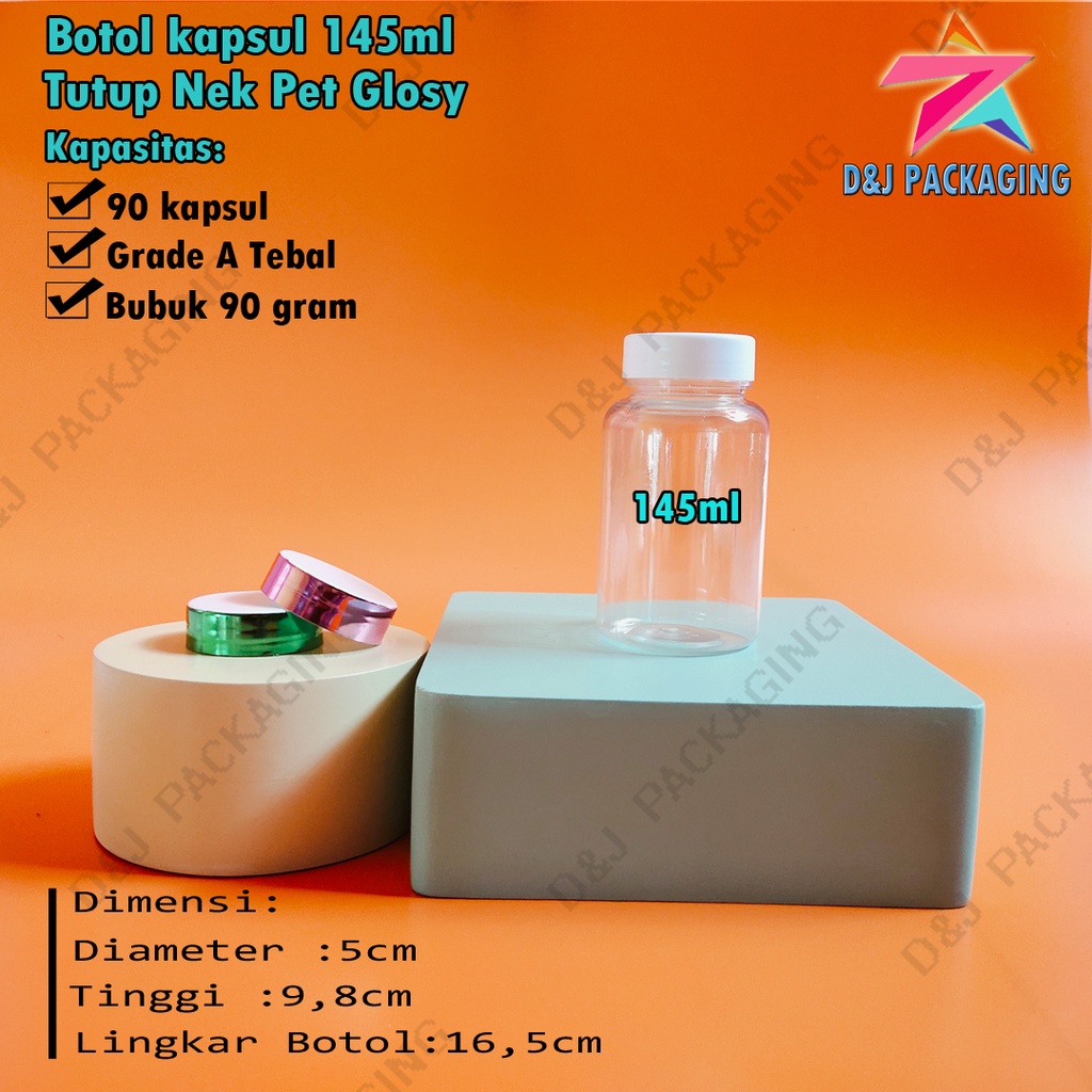 Jual Botol Kapsul Isi 60 Botol Obat Kapsul 145ml Plug Inner