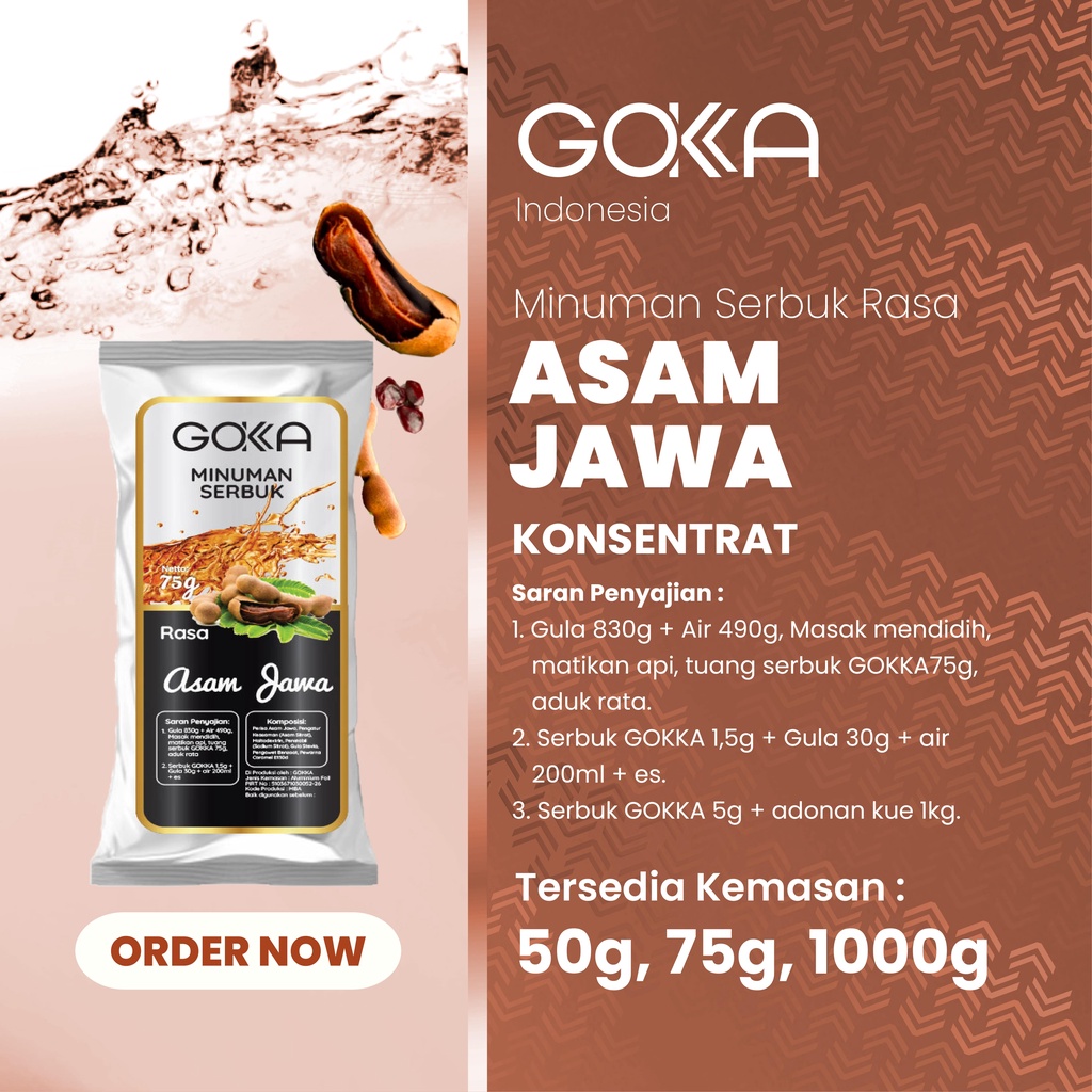 Jual Bubuk Minuman Powder Gokka Rasa Asam Jawa Kemasan 50gr Shopee