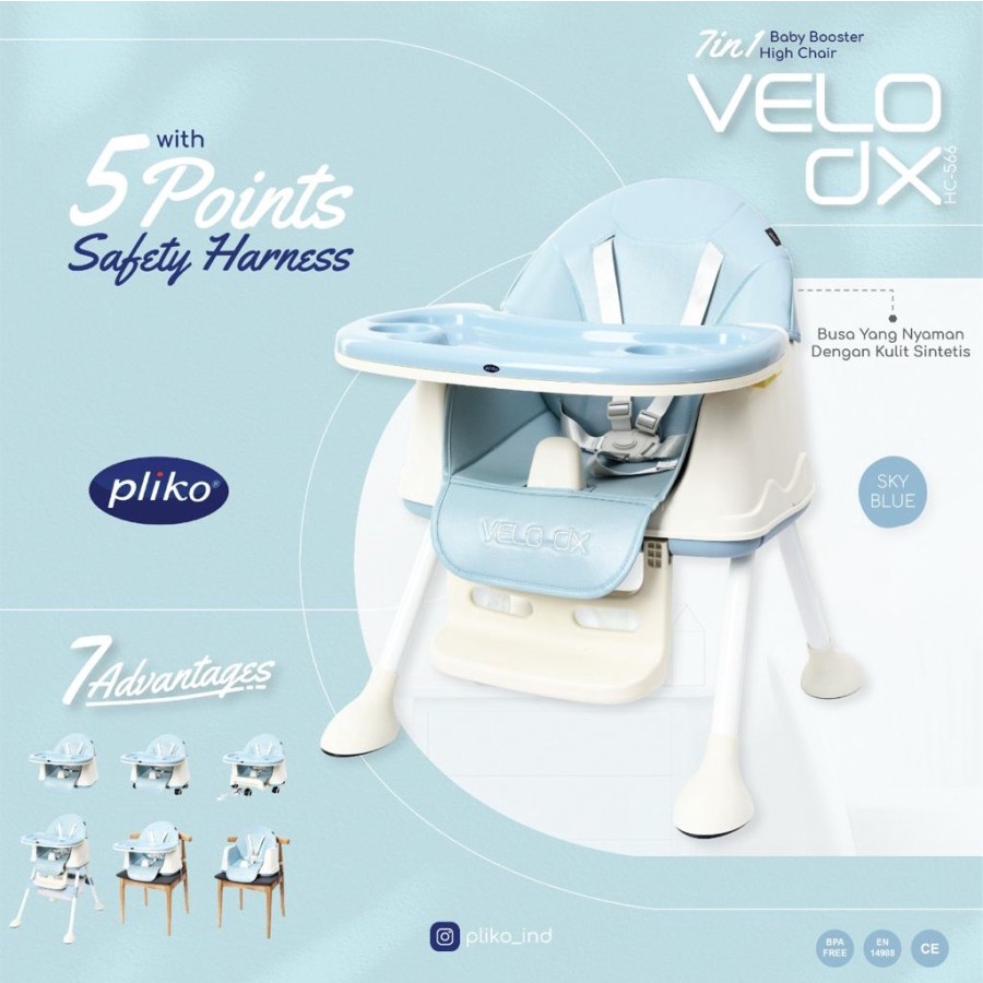 Jual Kursi Makan Bayi Pliko Velo DX 7in1 HC 566 Velo LX 6in1 HC 560