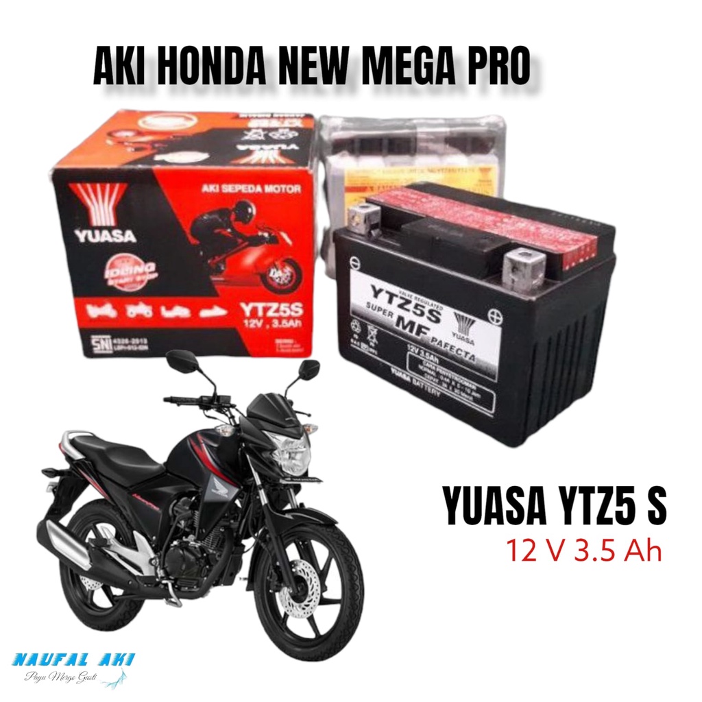 Jual Aki Motor Honda New Mega Pro Yuasa Ytz S Aki Semi Kering Shopee