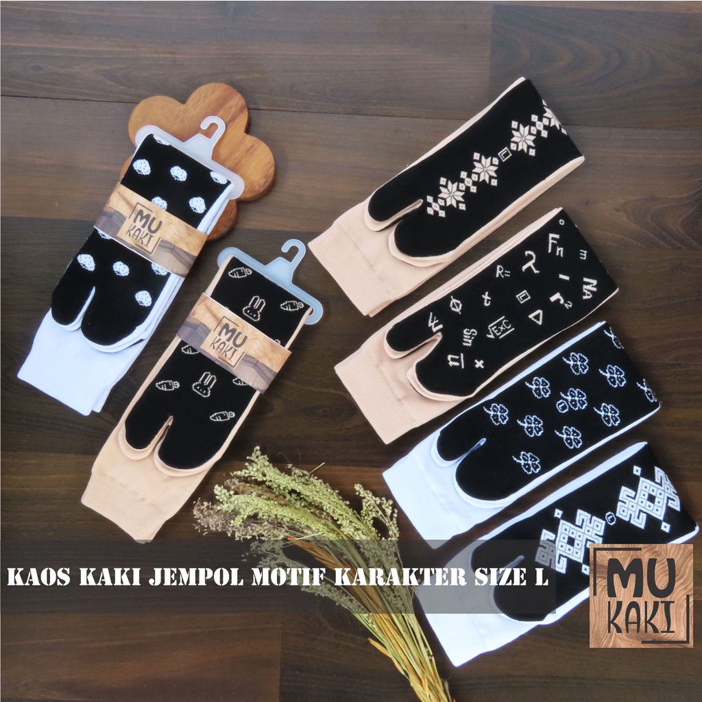 Jual Kaos Kaki Jempol Muslimah Telapak Hitam Motif Karakter Mukaki