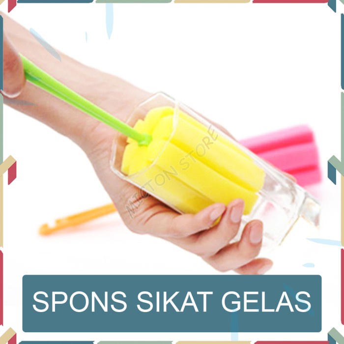 Jual Micton Spons Sikat Gelas Tongkat Pembersih Botol Bayi Spon Cleaner