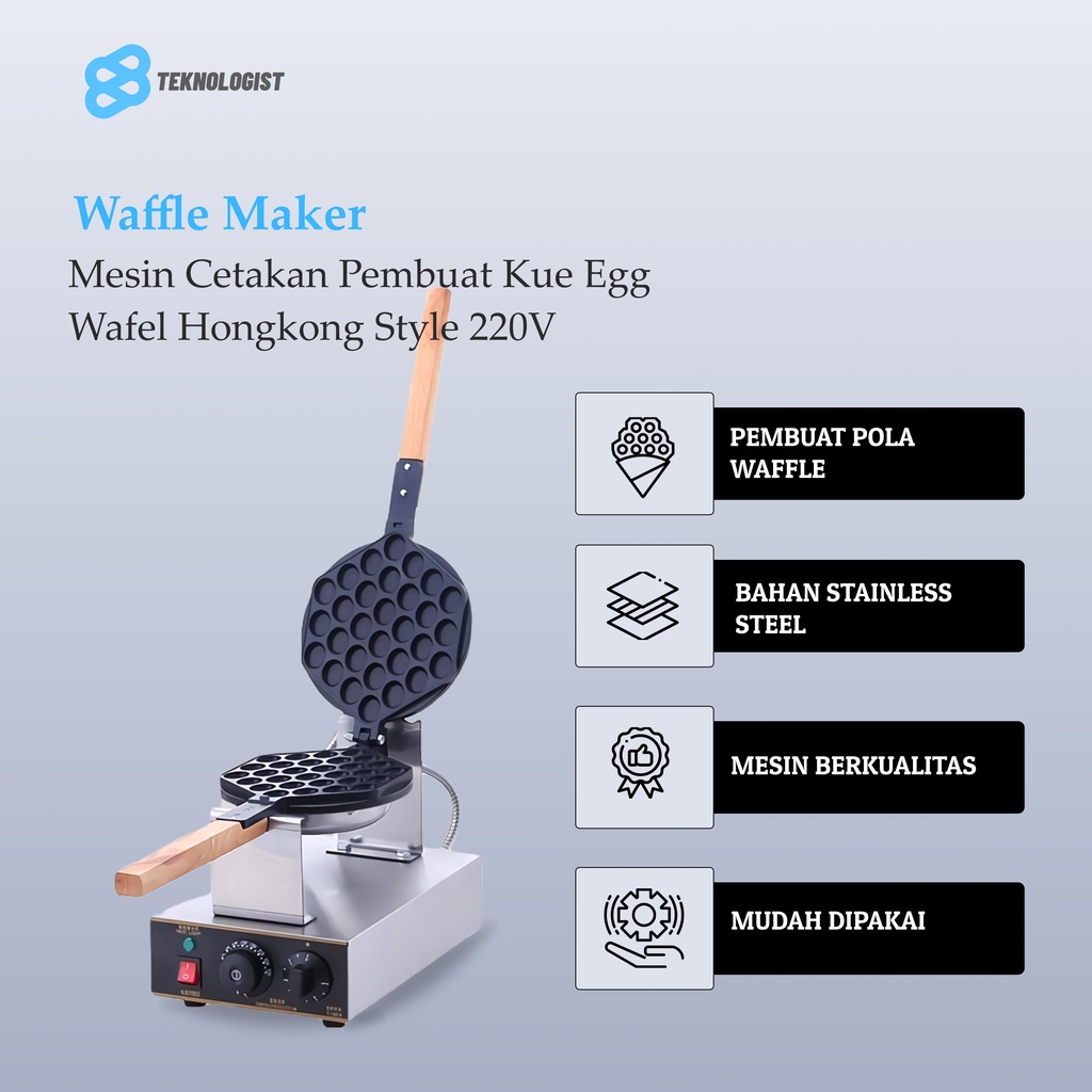 Jual Waffle Maker Mesin Cetakan Pembuat Kue Egg Wafel Hongkong Style