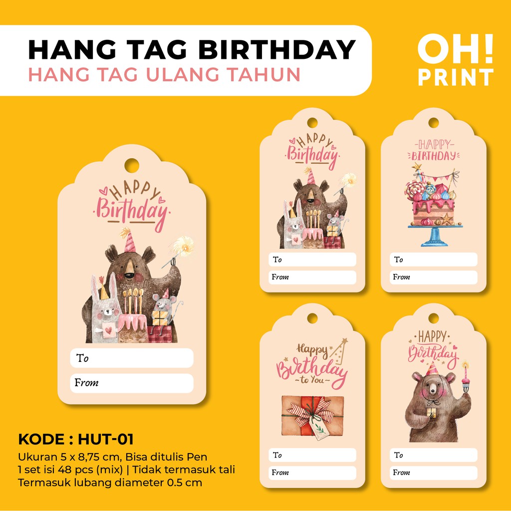 Jual Pcs Hang Tag Ulang Tahun Birthday Hang Tag Birthday Tag