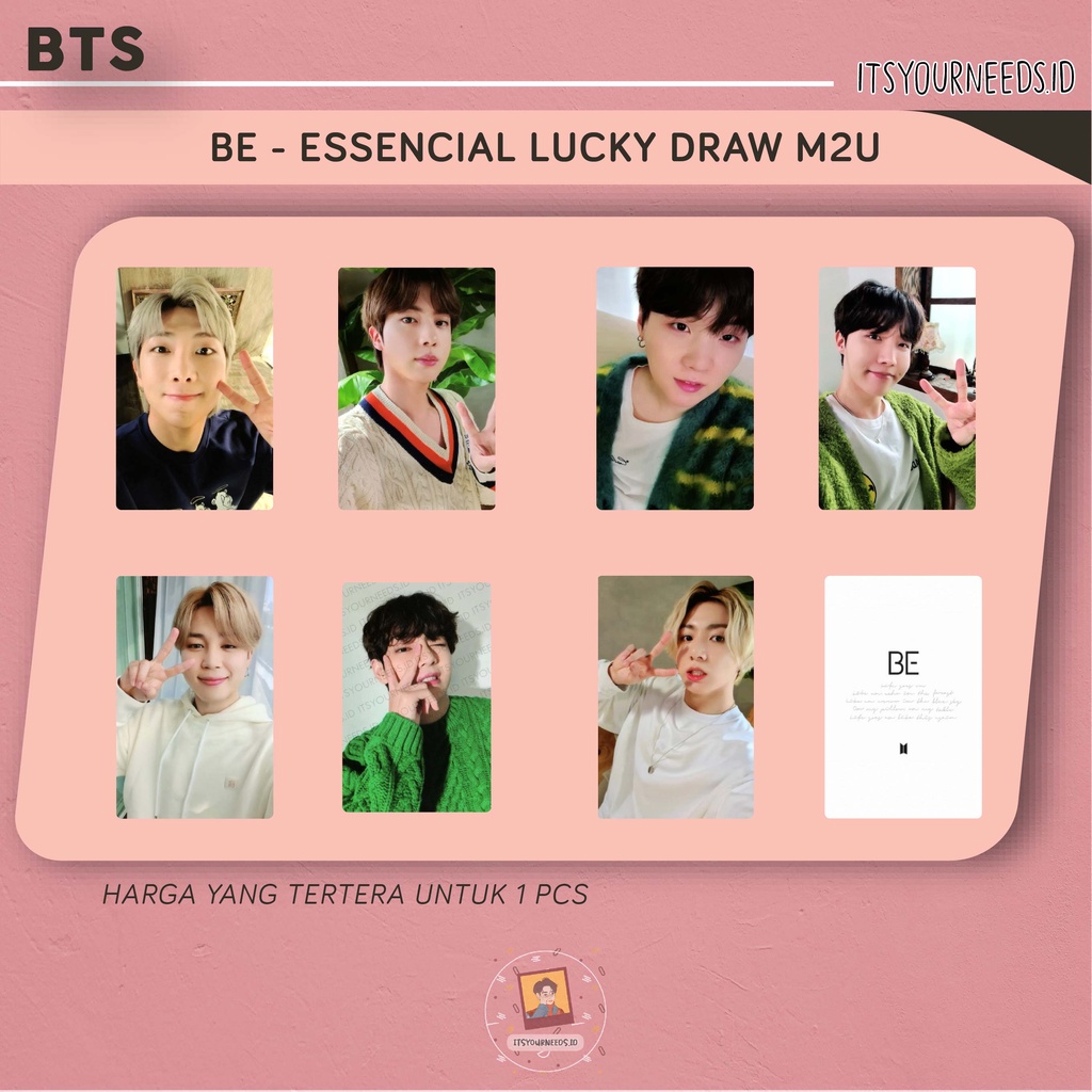 Jual PHOTOCARD BTS BE LIMITED EDITION ESSENTIAL PAJAMA BENEFIT LUCKY