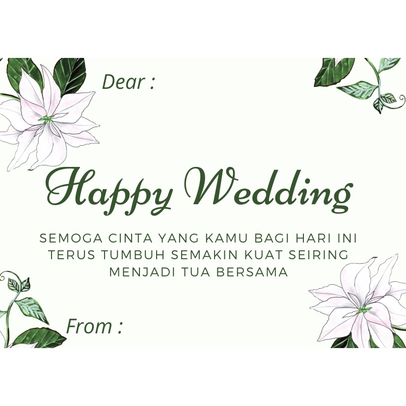 Jual Isi Kartu Kartu Ucapan Happy Wedding Greeting Cards Selamat