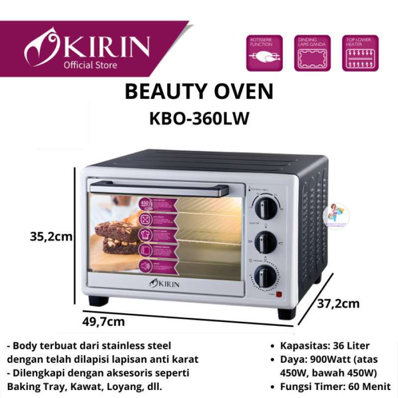 Jual KIRIN KBO 360 LW Oven ListriK 36 Liter With LAMP Low Watt