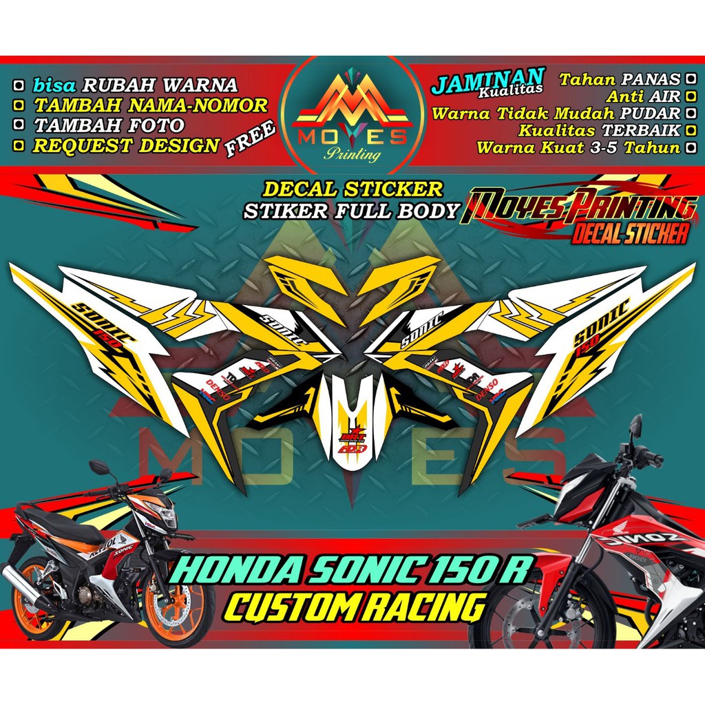 Jual Decal Stiker Full Body Motor Sonic Decal Stiker Motor Honda Sonic