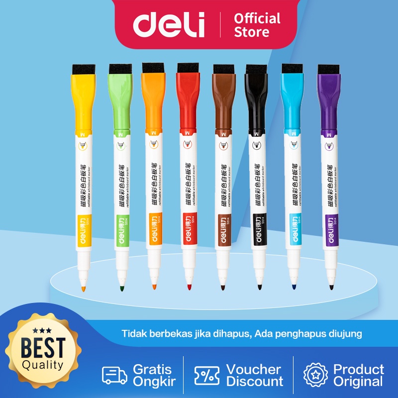 Jual Deli Color Whiteboard Marker Spidol Papan Tulis Warna Ujung