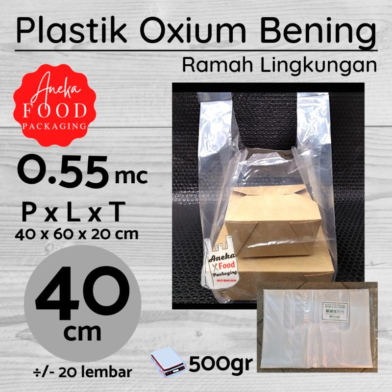 Jual Kresek OXIUM XL 40 Cm Plastik Kantong Bening Ramah Lingkungan Eco