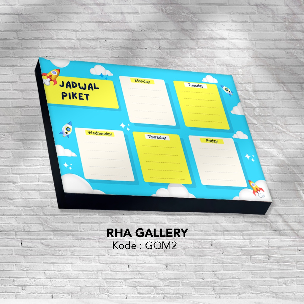 Jual RHA GALLERY Papan Tulis Kayu Sekolah Jadwal Piket Kelas Siswa