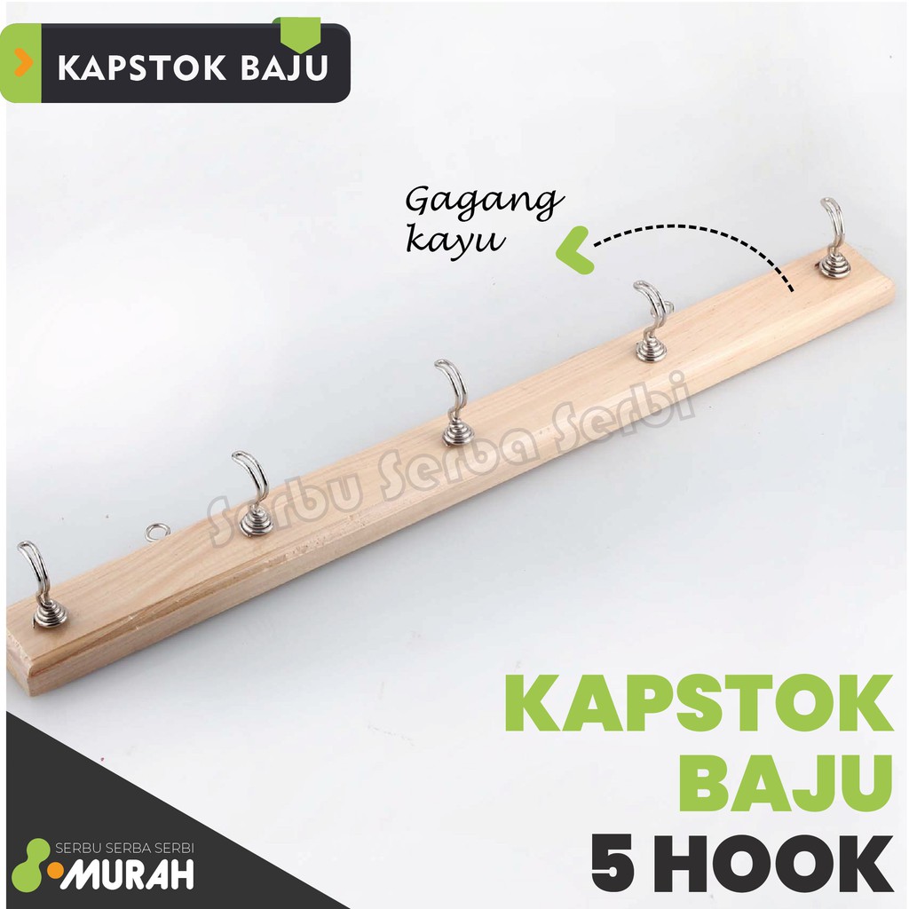 Jual Serbu Murah Kapstok Kayu Hook Gantungan Baju Kait Hook