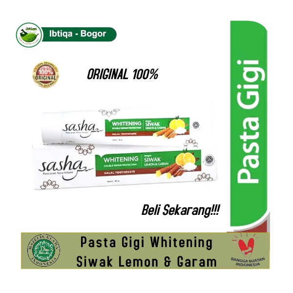 Jual Pasta Gigi SASHA Toothpaste Siwak Halal Whitening 100 Original