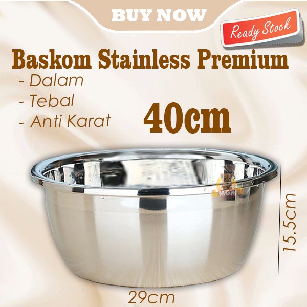 Jual Baskom Stainless Premium Cm Tebal Anti Karat Baskom Dalam