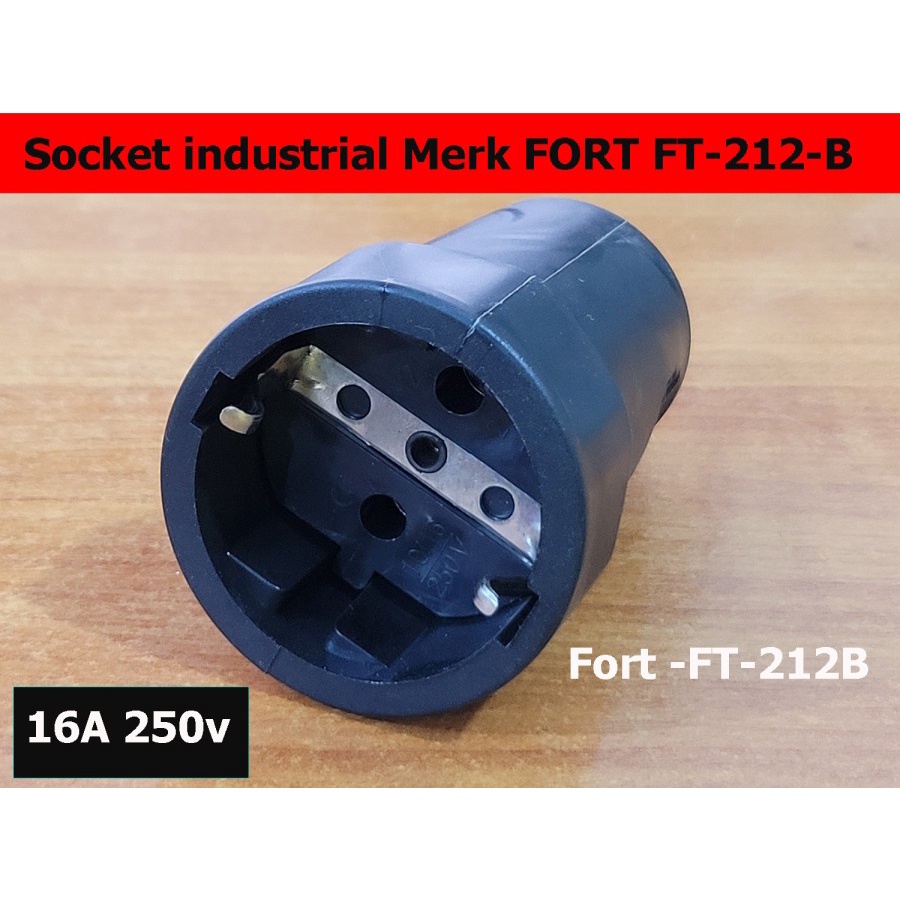 Jual Industrial Socket Hitam FORT FT 212 B Stop Kontak Listrik 16A