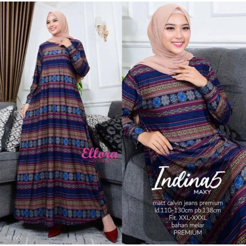 Jual Sabana Dress Gamis Calvin Jeans Terbaru Ld Indina Maxy R