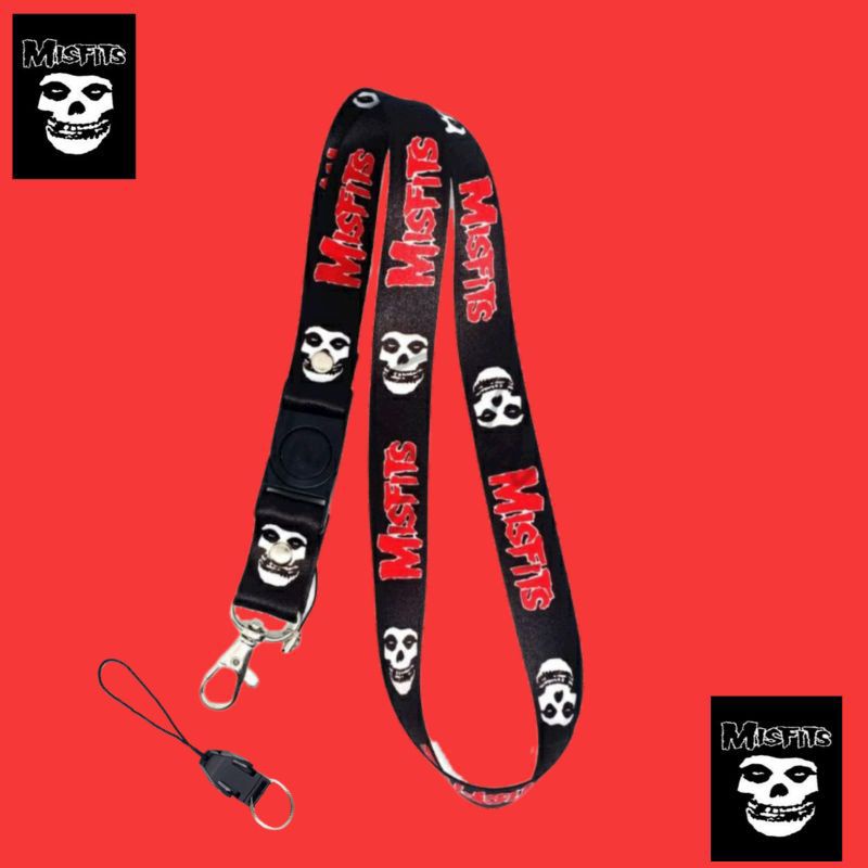 Jual Tali Lanyard Misfits Band Metal Gantungan Kunci Gantungan Id Card