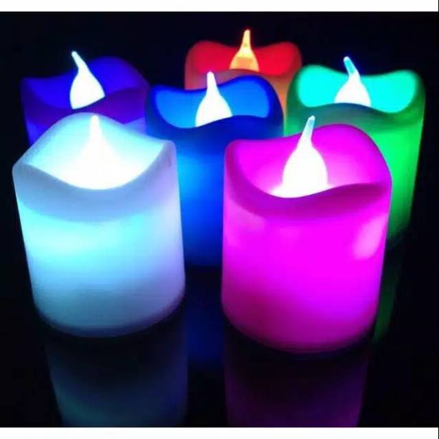 Jual Lilin Elektrik Electric 7 Warna Colorful LED Candle Lampu