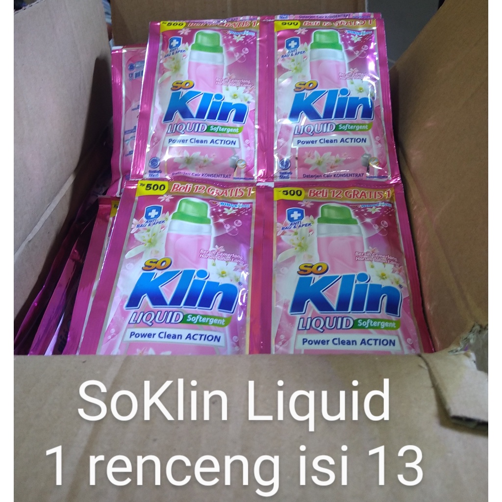 Jual So Klin Liquid Renceng Soklin Liquid Detergen Cair Shopee