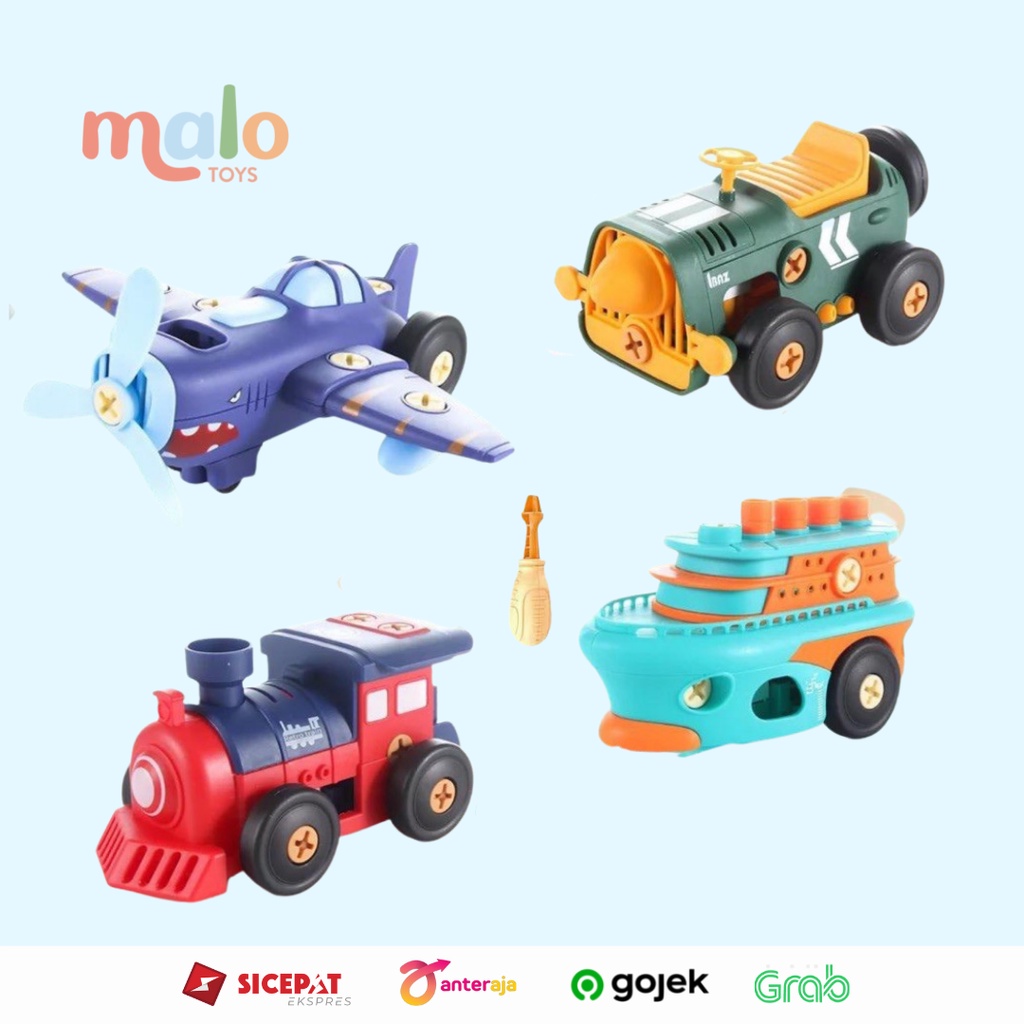 Jual MALOTOYS DIY Retro Vehicles Electric Vintage Car Train Ship