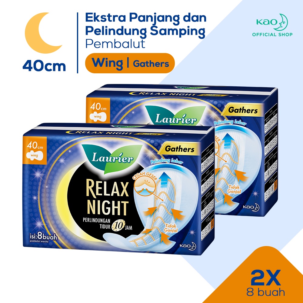 Jual Laurier Relax Night Pembalut Wanita Malam Panjang Cm Wing