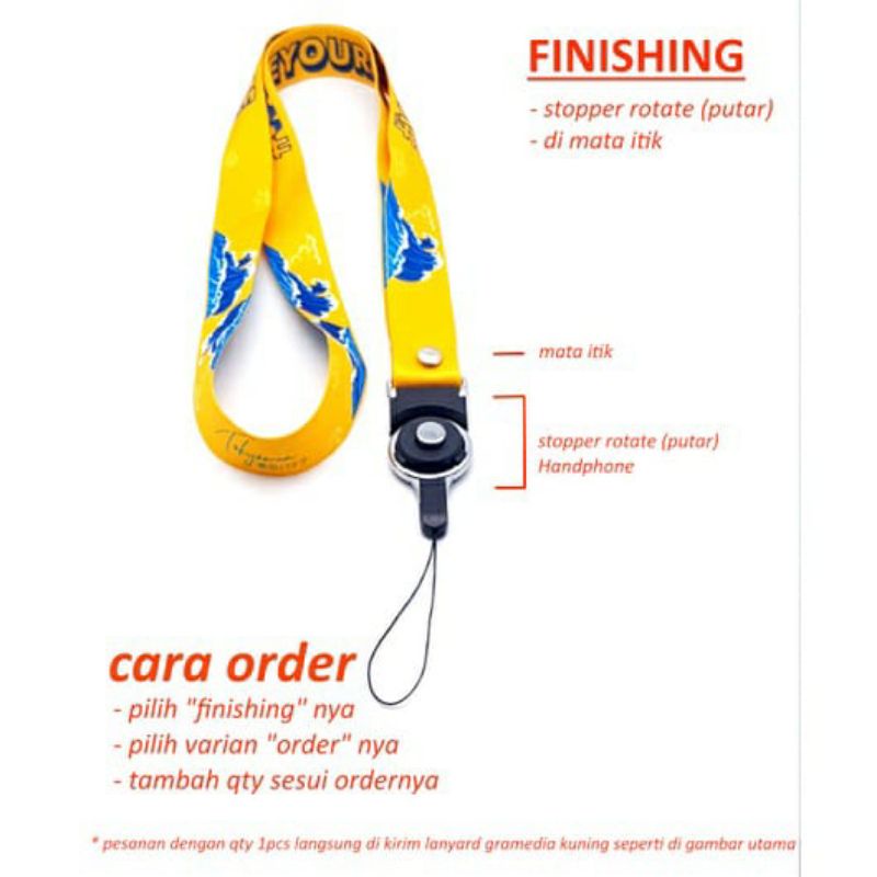 Jual CETAK TALI LANYARD PRINTING 2 CM2 SISI ROTATE PUTAR GANTUAN ID