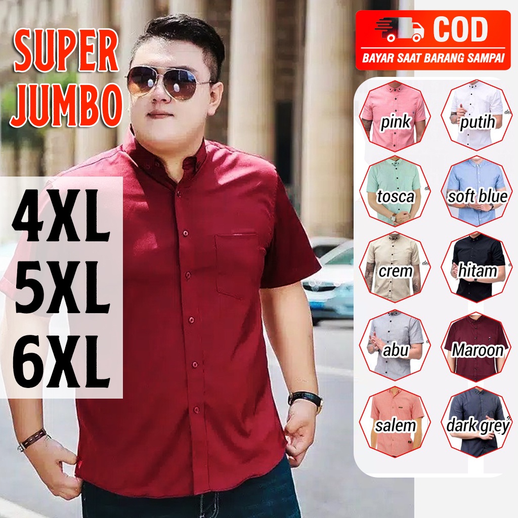 Jual Kemeja Pria Asli Jumbo XXXXXL XXXXXXL Benar Benar Jumbo Lengan