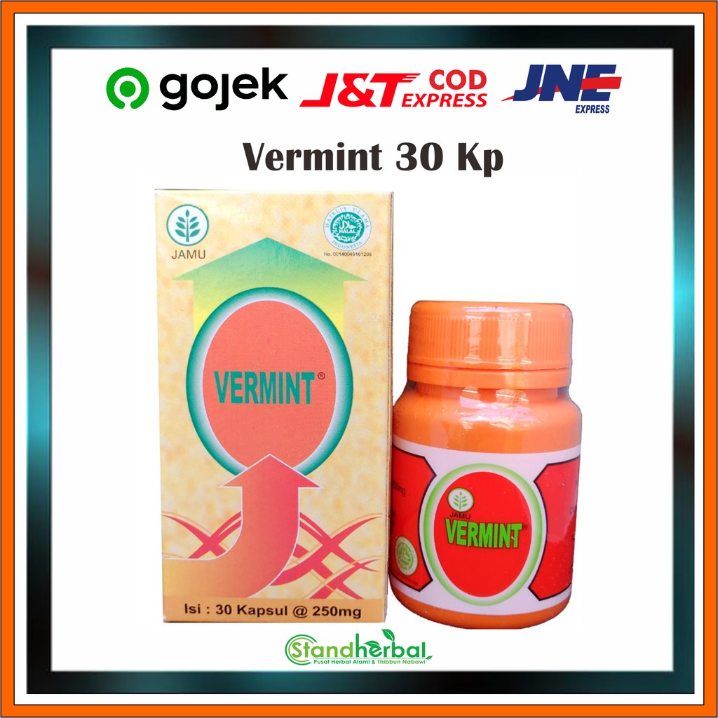 Jual Herbal Vermint Kapsul Cacing Untuk TYPUS Dan Demam 30 Kapsul