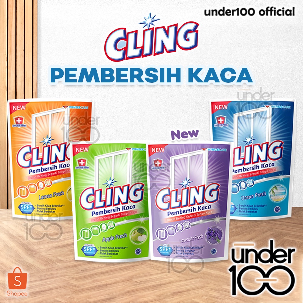 Jual Under Cling Pembersih Kaca Biru Hijau Kuning Pouch Refill