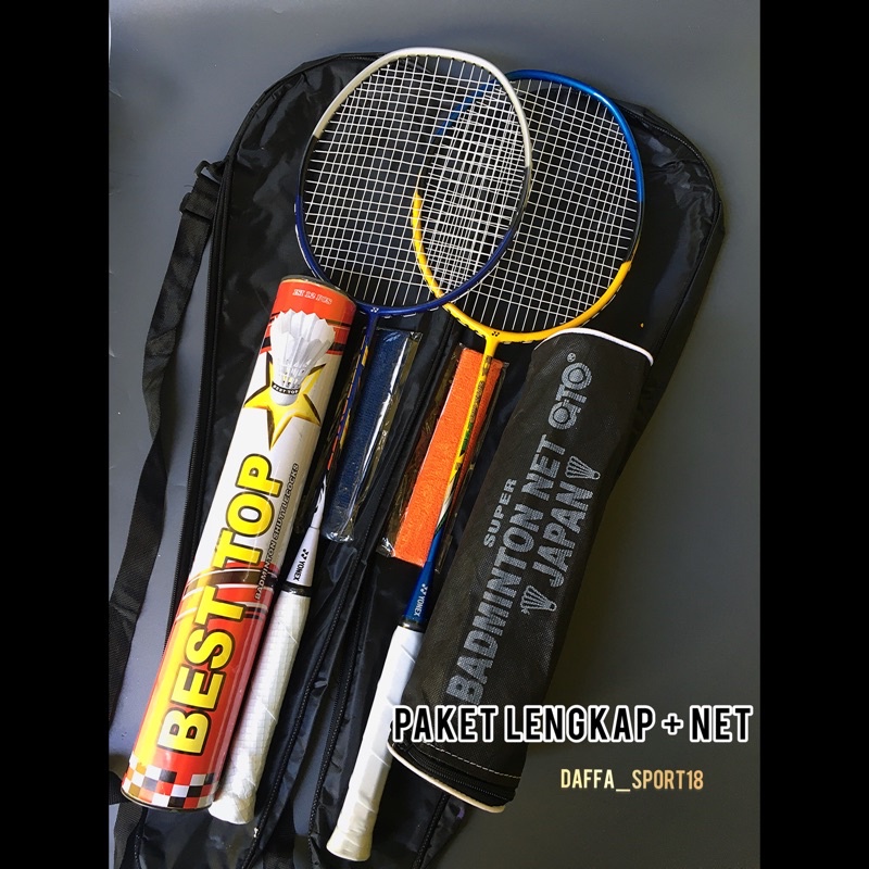 Jual RAKET BADMINTON BULU TANGKIS MURAH PAKET LENGKAP NET Shopee