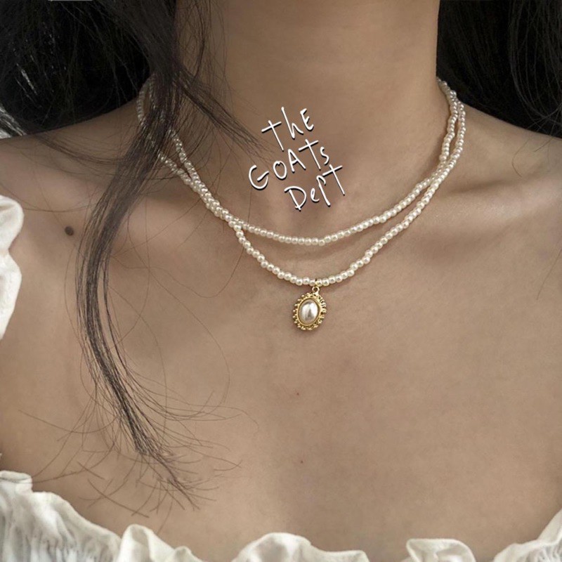 Jual The Goats Dept Mini White Pearl Layer Necklace Original Tgd106