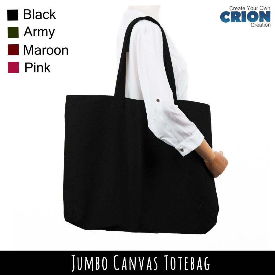 Jual Totebag Canvas Jumbo Polos Premium Tas Belanja Besar By Crion