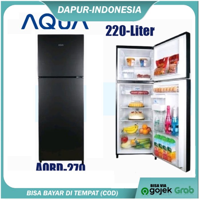 Jual NEW KULKAS 2 PINTU AQUA SANYO JAPAN AQR D270 LS DS Kapasitas 220