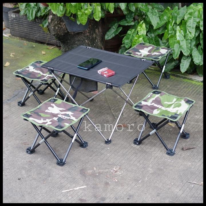 Jual Meja Lipat Dan Kursi Kotak Lipat Outdoor Camping 5 In 1 Set