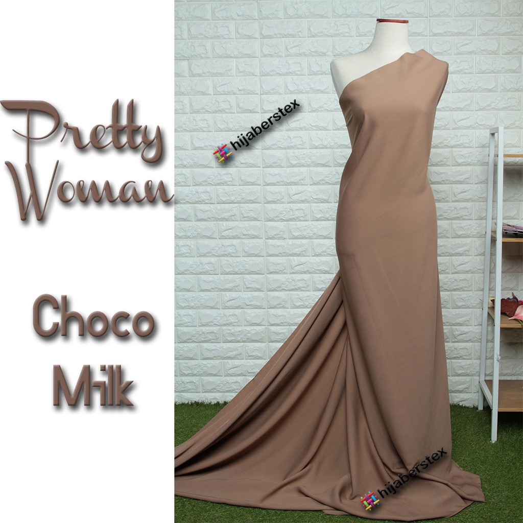 Jual Meter Kain Pretty Woman Choco Milk Ecer Warna Shopee Indonesia