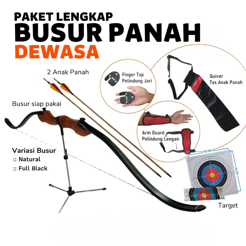 Jual Busur Panah Dewasa Full Set Lengkap Busur 2 Arrow Finger