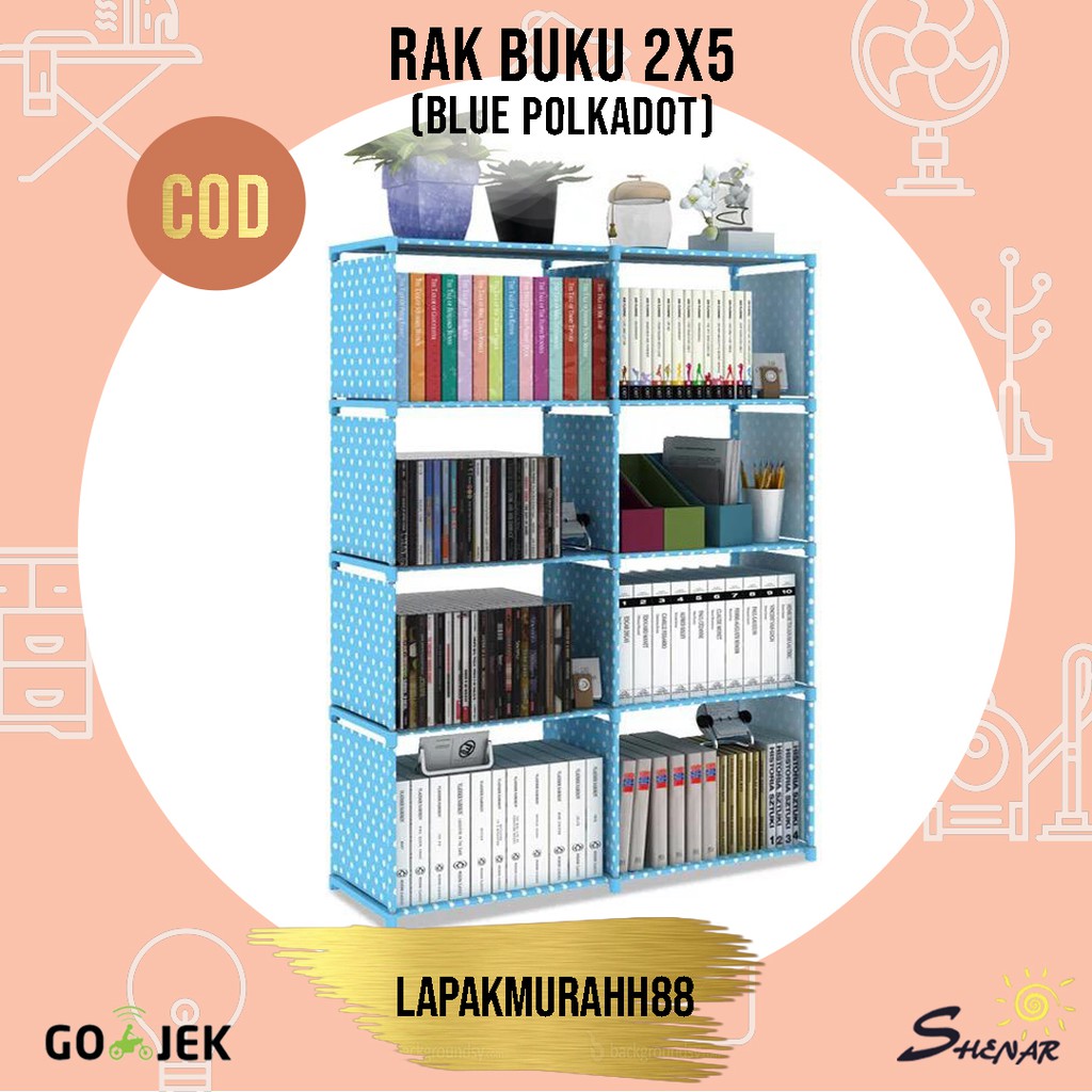 Jual Rak Buku Portable Lemari Serbaguna Rak Tas Lemari Motif Lemari