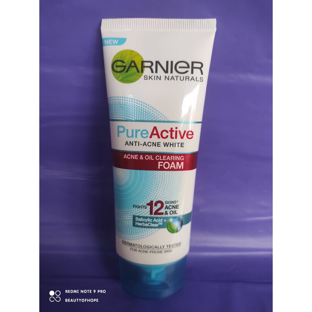 Jual Garnier Pure Active Anti Acne White Acne Oil Clearing Foam Ml