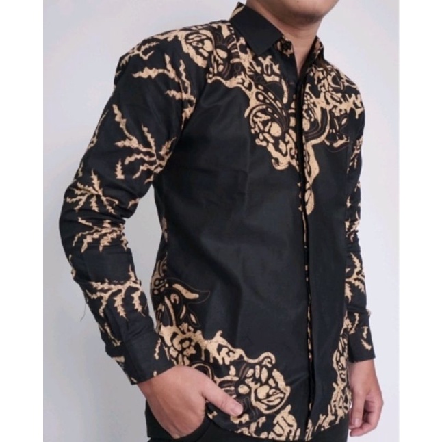 Jual Baju Batik Pria Lengan Panjang Modern Slimfit Original Batik Solo