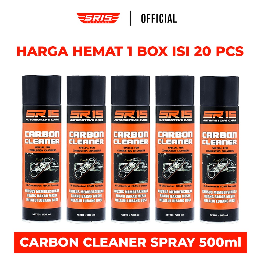 Jual 1 BOX SR15 Carbon Cleaner Foam 500ml Pembersih Ruang Bakar Kerak