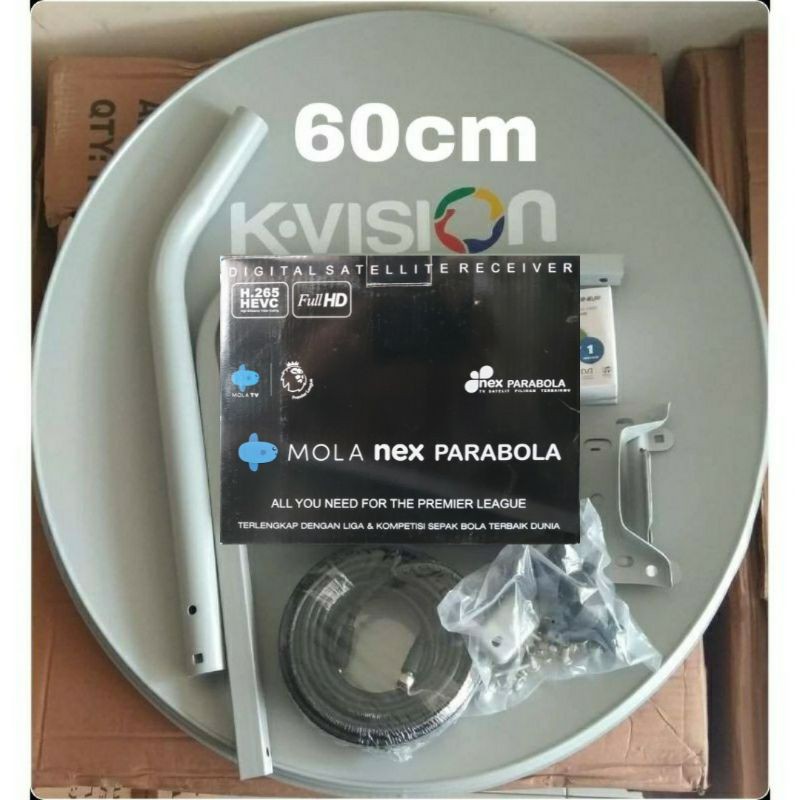 Jual Antena Parabola K Vision 60cm Lengkap Receiver Mola Nex Hitam Mola