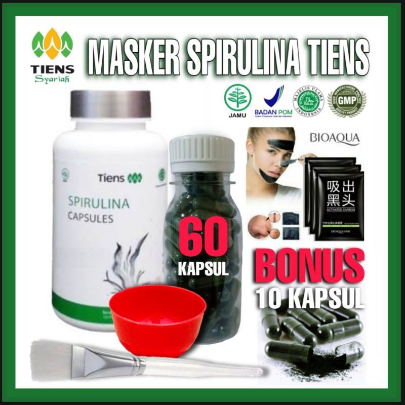 Jual Masker Spirulina Tiens Kapsul Original Herbal Obati Jerawat