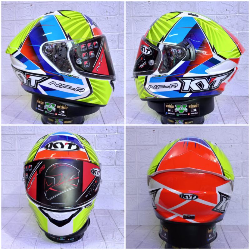 Jual Helm Full Face Kyt Nfr Motif Xavi Fores Yellow Blue Gp Edition Kyt