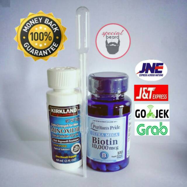 Jual Paket Kirkland Minoxidil 5 Biotin Puritan S Pride 10 000mcg Isi