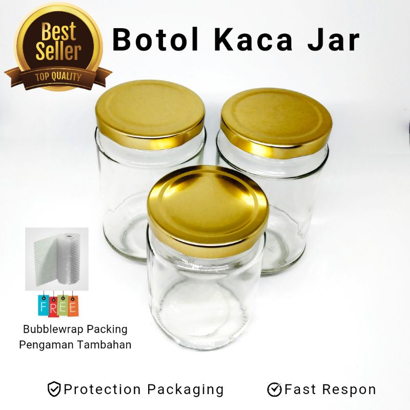 Jual Botol Kaca Jar Tutup Aluminium Gold Shopee Indonesia